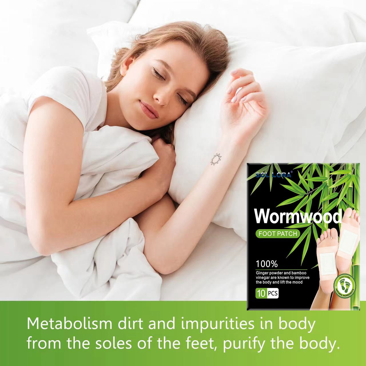 Wormwood Foot Patch, Sleep Feel Better, Ginger Foot Pads for Relaxation, Relieve Stress and Pain