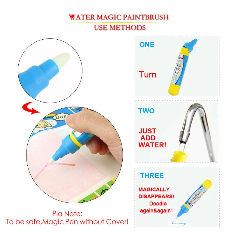 4pcs/set Reusable Magic Water Drawing Pen Writing & Painting Accessories Tools Children Kids Doodle Coloring Drawing Board Toys
