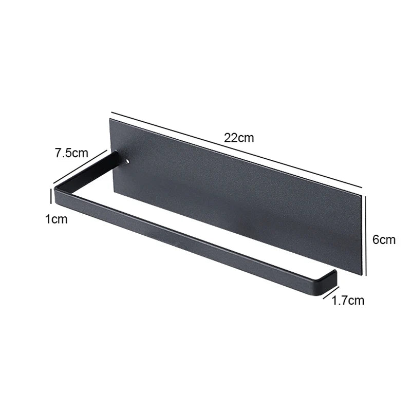 Kitchen Free Punch Roll Rack Paper Towel Holder Tissue Hanger Rack Nail-Free Cabinet Shelf Sundries Accessories