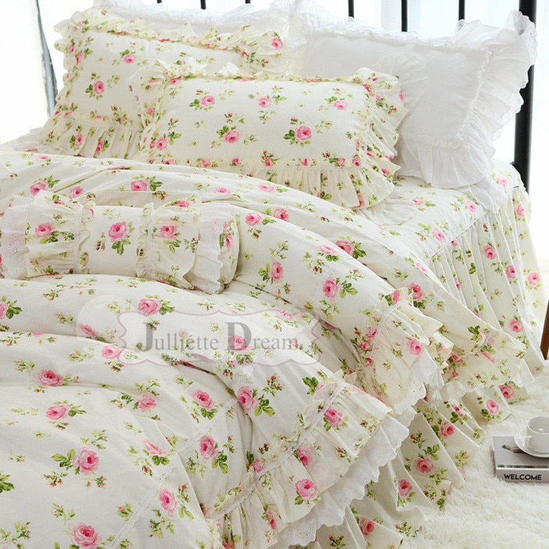 Julliette Dream Flower Print Bedding Set - Transform Your Bedroom into a Serene Oasis - Experienc...