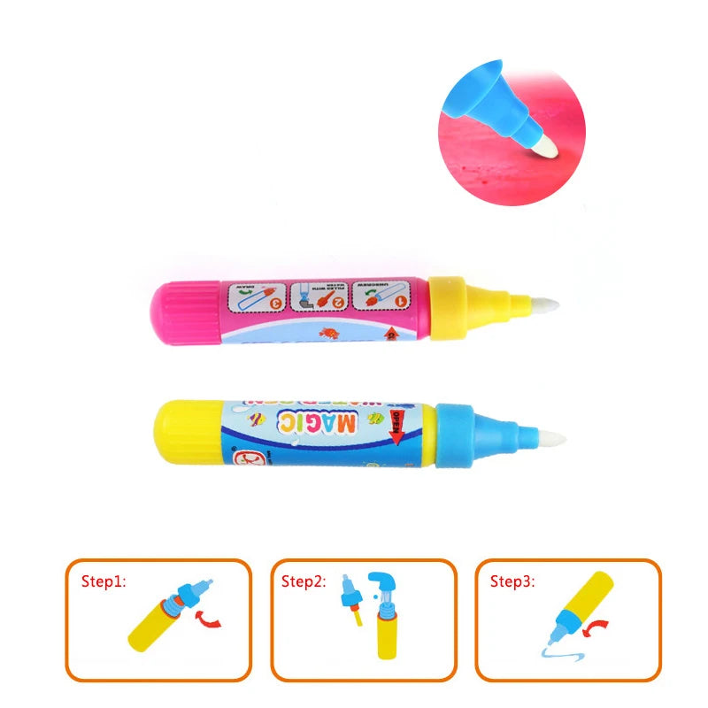 4pcs/set Reusable Magic Water Drawing Pen Writing & Painting Accessories Tools Children Kids Doodle Coloring Drawing Board Toys