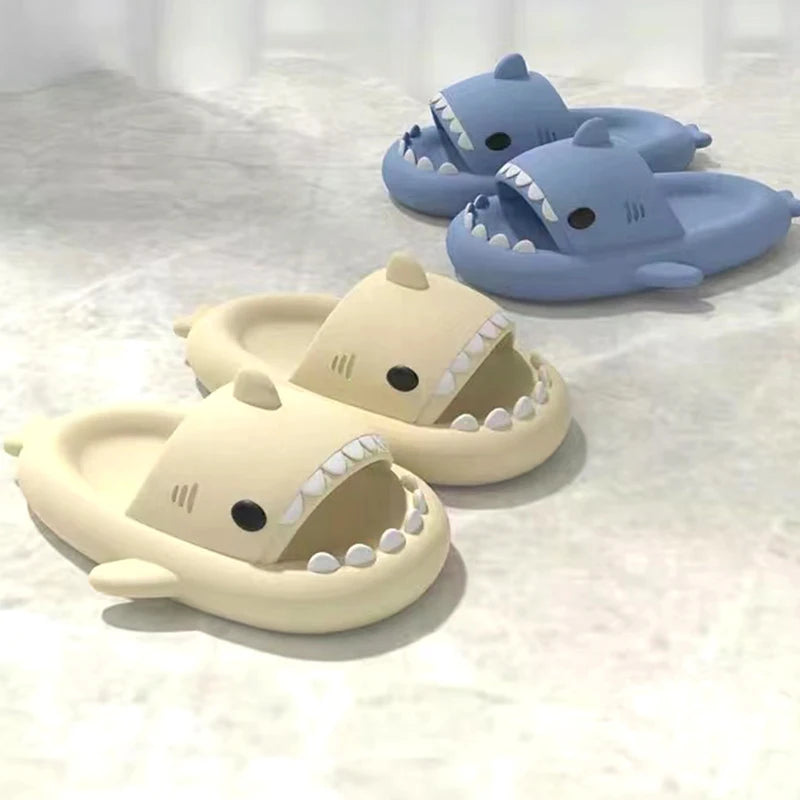 Fashion Shark Slippers Women Men Outside Sandals Couples Beach Flip Flops Indoor Slides Summer Shoes EVA Non-slip Sports Sandals