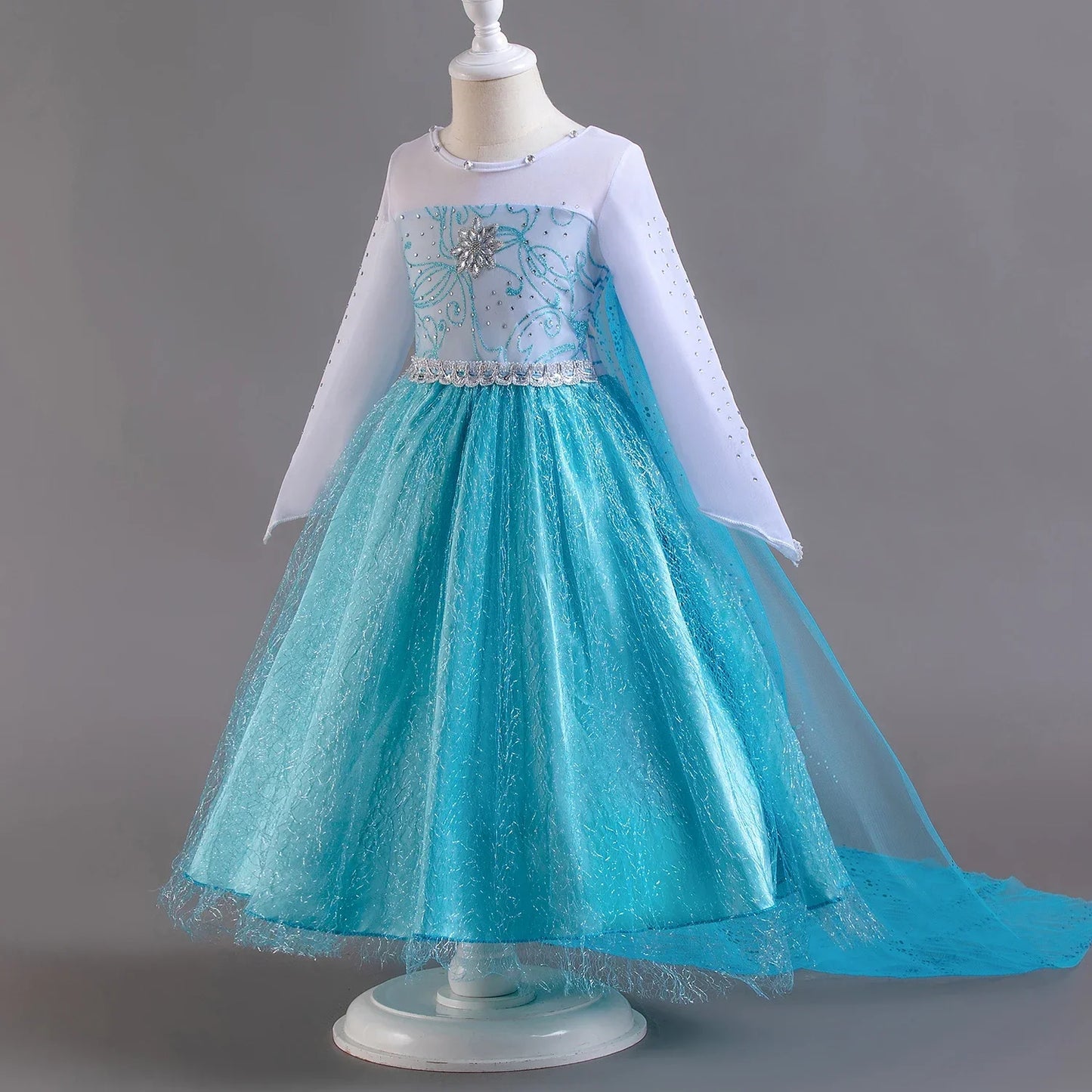 Girls Elsa Dresses for Long Sleeve Kids Birthday Cosplay Elsa Fancy Princess Costume 2023 Carnival Easter Dress Up Party Costume