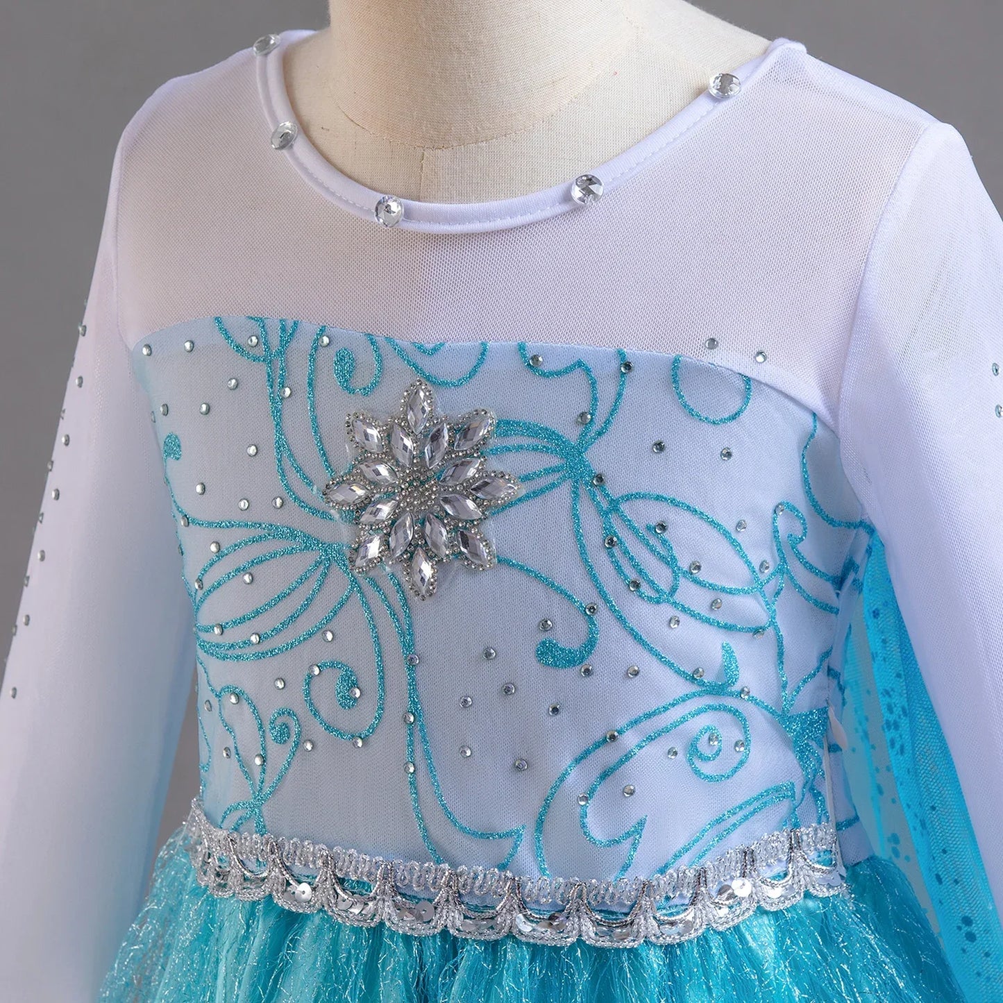 Girls Elsa Dresses for Long Sleeve Kids Birthday Cosplay Elsa Fancy Princess Costume 2023 Carnival Easter Dress Up Party Costume