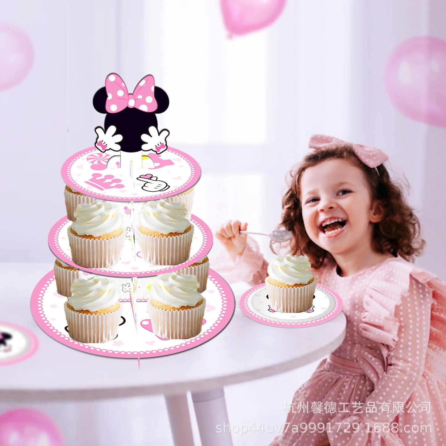 Children's birthday gift party cartoon Mickey Mouse Mickey Minnie cake rack DIY decorative dessert tray