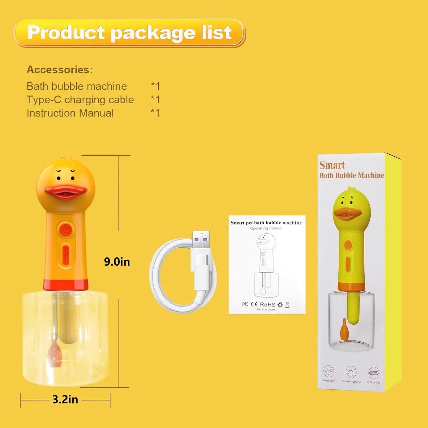 Handhold Electric Pet Cleaning Foam Machine Bath Foam Foaming Launcher For Cat & Dog Bathing