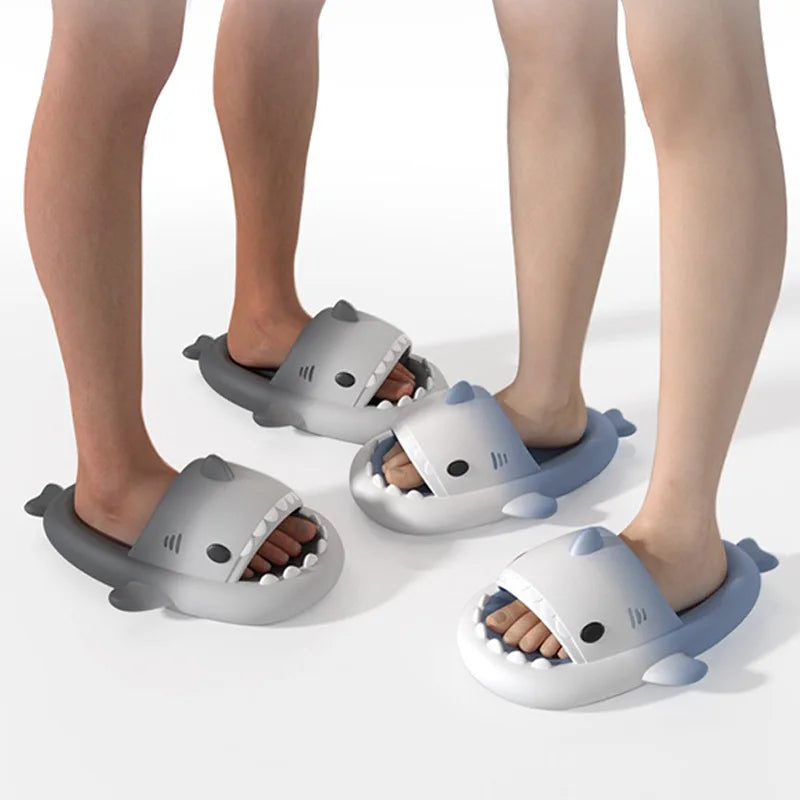 Fashion Shark Slippers Women Men Outside Sandals Couples Beach Flip Flops Indoor Slides Summer Shoes EVA Non-slip Sports Sandals