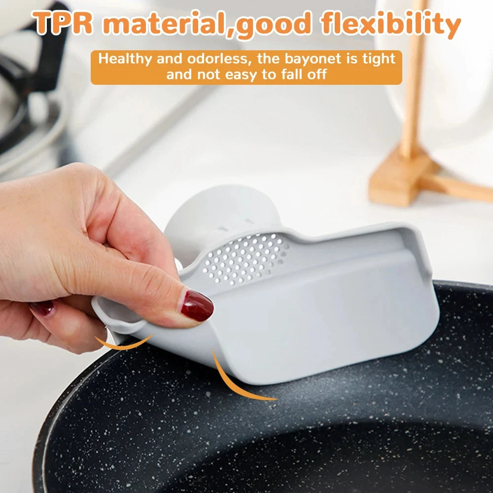 Silicone Pot Side Drainage Guide Nozzle Cute Duckbill Shape Anti-Spill Kitchen Soup Pouring Funnel Clip Spaghetti Funnel Filter