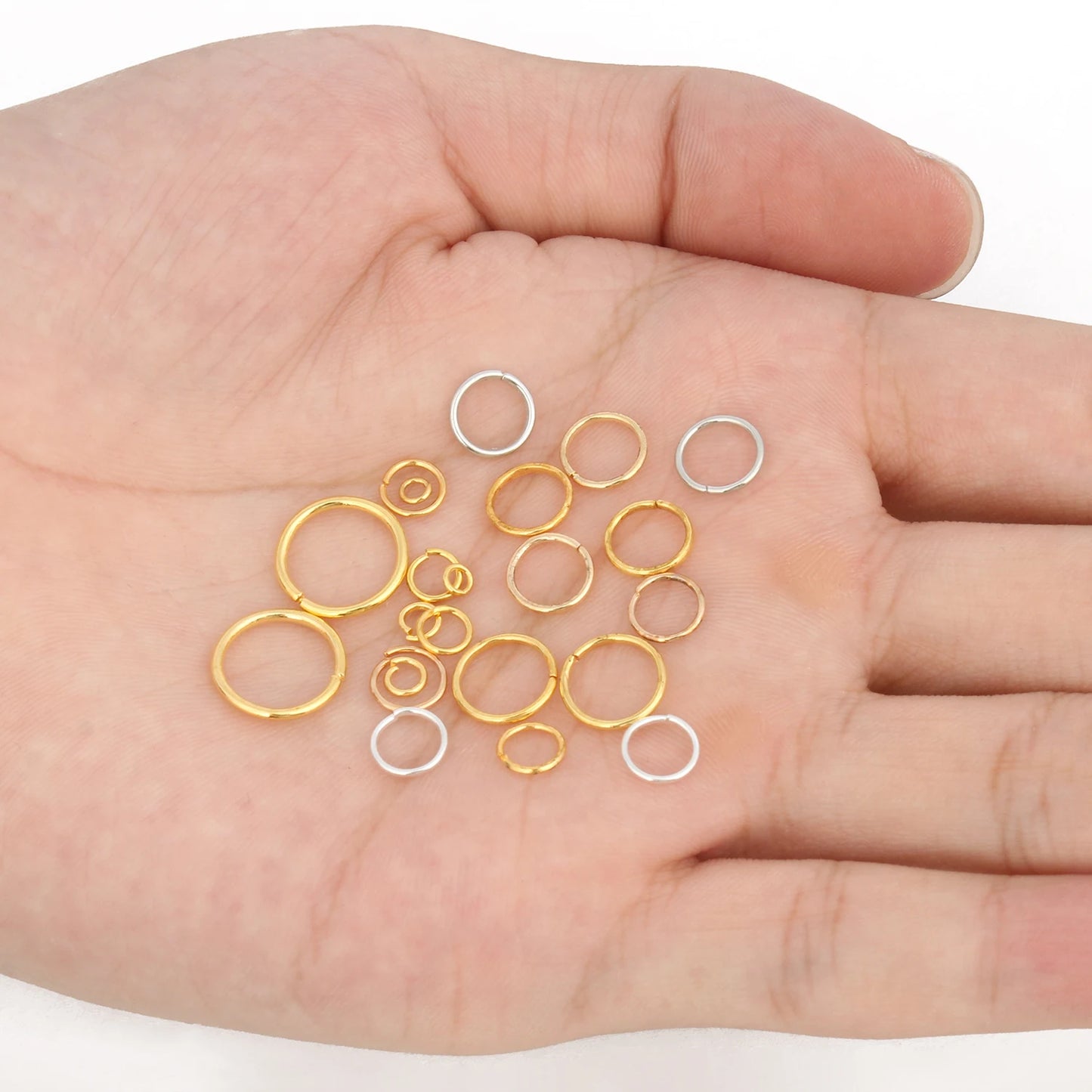 200pcs/lot 3 4 5 6 7 8 10 12mm Jump Rings Split Rings Connectors For Diy Jewelry Finding Making Accessories Wholesale Supplies