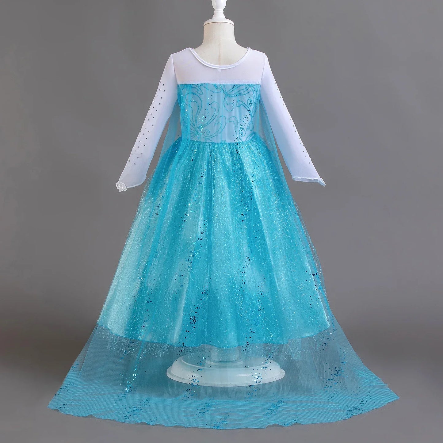 Girls Elsa Dresses for Long Sleeve Kids Birthday Cosplay Elsa Fancy Princess Costume 2023 Carnival Easter Dress Up Party Costume