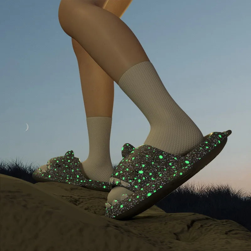 Women Men Clouds Slippers Luminous Shark Slides Women Flip Flops Home Summer Soft Sandals Non Slip Shoes Cute Shark Slides 2024